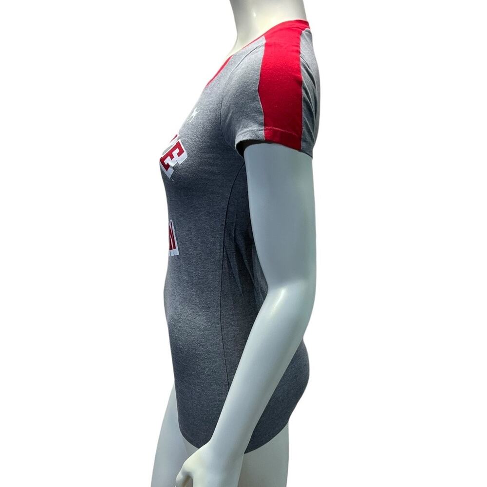 PINK Victoria's Secret OSU Buckeye Nation Gray Red Tee Athletic Small - Picture 4 of 12